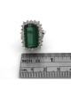 Green Tourmaline and Diamolnd Halo Ring